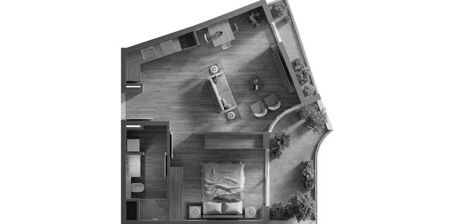 Wohnung in Dubai South (Dubai World Central), Dubai, VAE: 1 Schlafzimmer, 61 m2 Nr. 704084