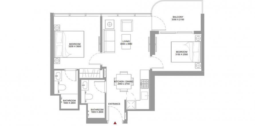 Umm Al Quwain, BAE’de daire 2 yatak odası, 63.09 m&sup2; No 610876