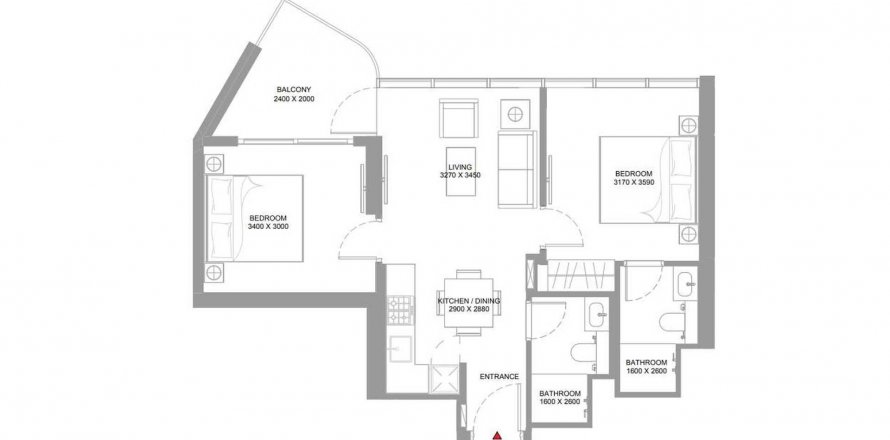 Apartman u Pierside Marina Residences u Umm Al Quwain, UAE 65.79 m2, 2 spavaćih soba Br. 610880