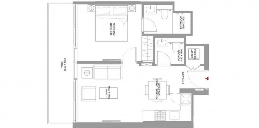 Apartament në Pierside Marina Residences në Umm Al Quwain, Emiratet e Bashkuara Arabe 1 dhomë gjumi, 56.99 m2. № 610874