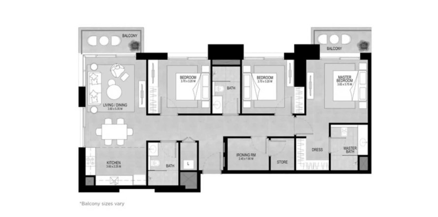 Apartman u Haya on the Park u gradu Town Square, Dubai, UAE 3 spavaće sobe, 129.27 m2 Br. 715042