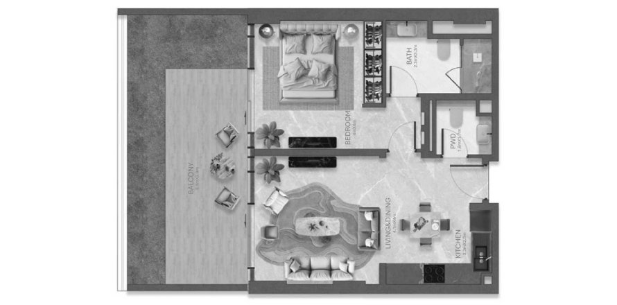 Apartament në La Perla në Al Marjan Island, Ras Al Khaimah, Emiratet e Bashkuara Arabe 1 dhomë gjumi, 70 m2. № 646019