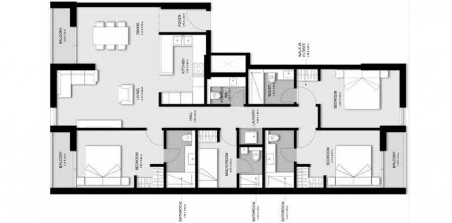 Byt v Al Mamsha Nama 5 v Muwaileh Commercial, Sharjah, SAE 3 ložnice, 166.94 m² Č.: 572311