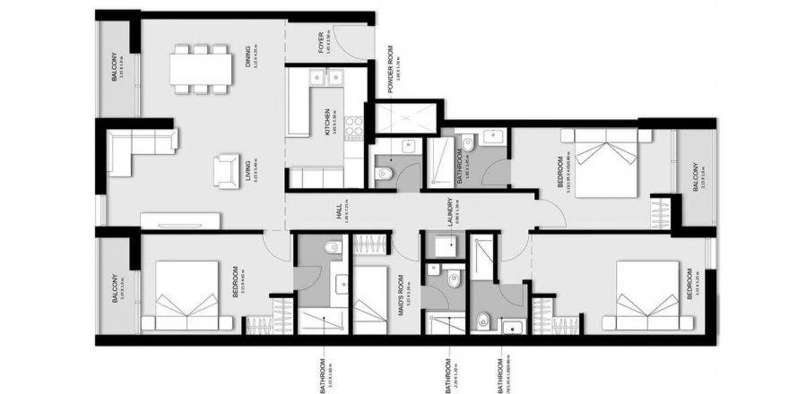 Korter asukohaga Al Mamsha Nama 5 asukohaga Muwaileh Commercial, Sharjah, AÜE: 3 magamistoaga, 166.94 m² Nr 572313