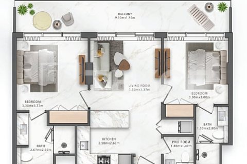 Byt v Ras Al Khaimah, SAE 1 pokoj, 35 m² Č.: 633335 - fotografie 25