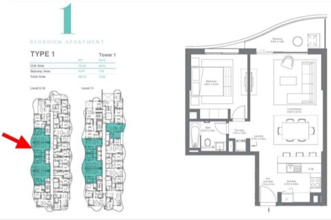 Mina Al Arab, Ras Al Khaimah, UAE의 판매용 아파트 침실 1개, 73제곱미터 번호 656243 - 사진 3