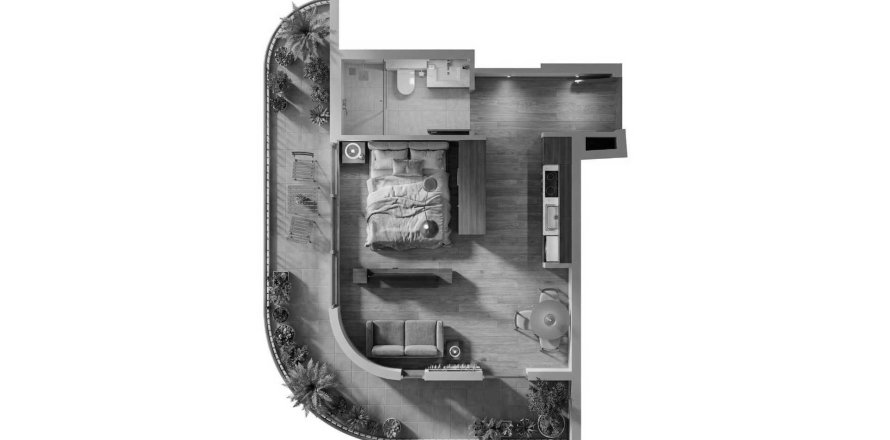 Wohnung in Dubai South (Dubai World Central), Dubai, VAE: 1 Zimmer, 55 m2 Nr. 704081
