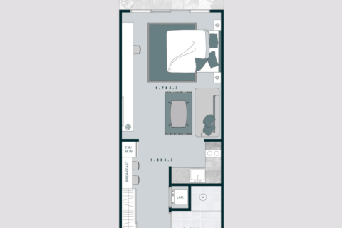 Appartamento in vendita a Jumeirah Village Circle, Dubai, EAU 1 camera da letto, 43 mq. № 732743 - foto 5