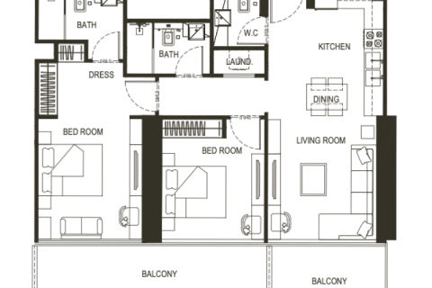 Пәтер Dubai Sports City, Дубай, БАӘ-да 1 бөлме, 28 м² № 732795 - фото 9