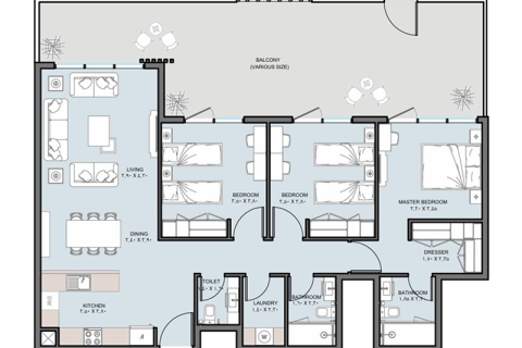 Lakás itt: Al Reem Island, Abu Dhabi, EAE, 1 hálószoba, azonosító: 732793 - fénykép 9