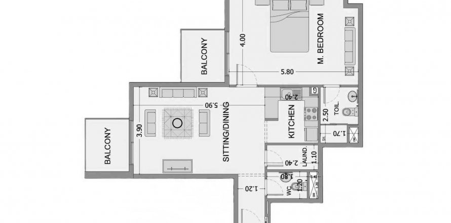 Apartment in Mayas Sea View in Dubai, UAE 1 bedroom, 92.07 sq.m. № 574680