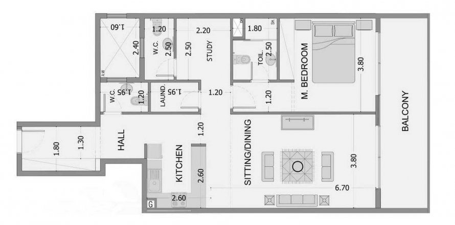 Byt v Mayas Sea View v Dubai, SAE 1 ložnice, 103.34 m² Č.: 574682