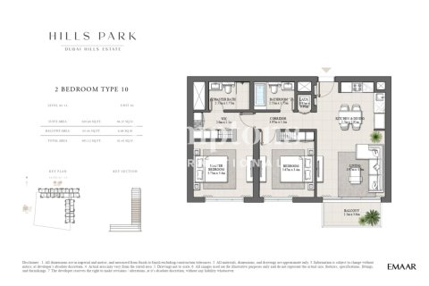 דירה להשכרה ב Dubai Hills Estate, Dubai, איחוד האמירויות  2 חדרי שינה, 92.43848500 מ"ר, מספר 714613 - תמונה 1
