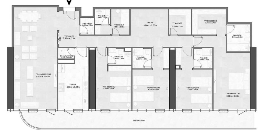 Appartement in Al Mamzar - Sharjah, Sharjah, VAE 4 slaapkamers, 315 vr.m. nr 706233