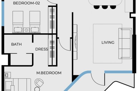 Apartament në Coastal Haven në Deira, Dubai, Emiratet e Bashkuara Arabe 2 dhoma gjumi, 111.58 m2. № 575939 - Foto 6