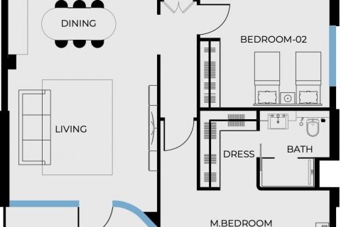 Apartament në Coastal Haven në Deira, Dubai, Emiratet e Bashkuara Arabe 2 dhoma gjumi, 111.55 m2. № 575938 - Foto 9