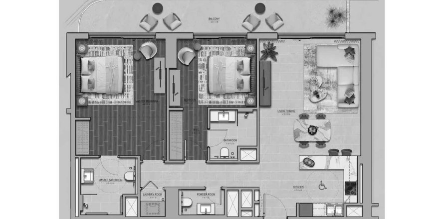 Appartement in Yas Island, Abu Dhabi, VAE 2 slaapkamers, 130.1 vr.m. nr 704103