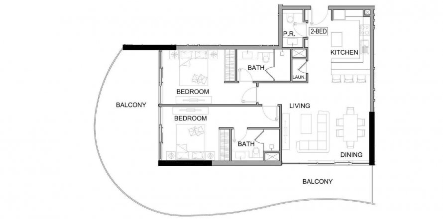 Apartment in Damac Lagoon Views Phase 3 in Golf City, Dubai, UAE 2 bedrooms, 140.43 sq.m. № 564423