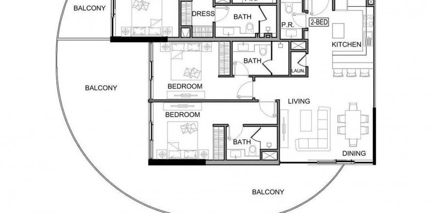 Byt v Damac Lagoon Views Phase 3 v Golf City, Dubai, SAE 2 ložnice, 146.75 m² Č.: 564422