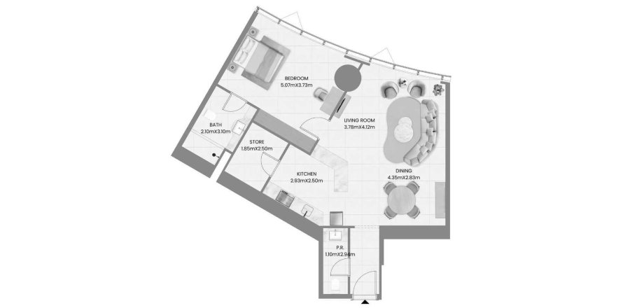 Apartemen di LEAF TOWER di Al Reem Island, Abu Dhabi, UEA 1 kamar tidur, 82.22 m2 nomor 733873