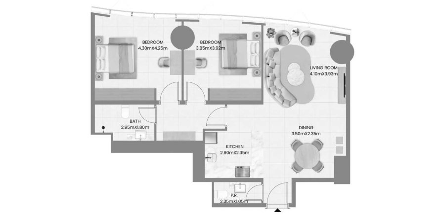 Appartement à Al Reem Island, Abu Dhabi, EAU: 2 chambres, 89.37 m2 № 733875