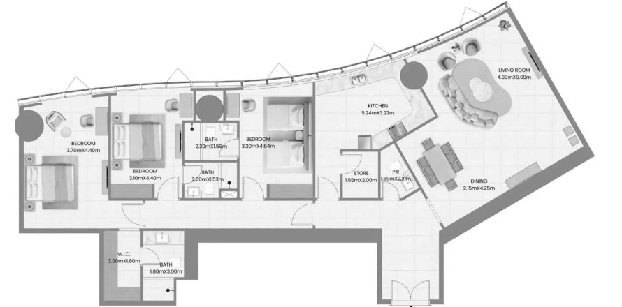 Apartament în Al Reem Island, Abu Dhabi, EAU 3 dormitoare, 166.58 mp.  №733881