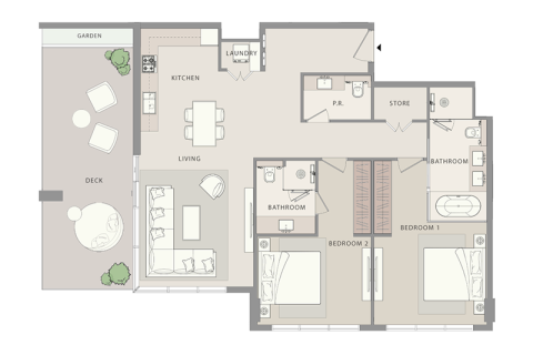 Apartman u Al Marjan Island, Ras Al Khaimah, UAE 1 soba Br. 690268 - fotografija 5