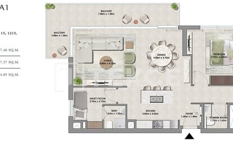 Apartman u Dubai Hills Estate, UAE 1 spavaća soba, 64 m2 Br. 739446 - fotografija 17