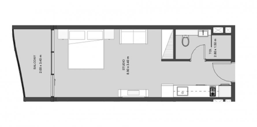 Byt v Lucky Oasis Residence v Jumeirah Village Circle, Dubai, SAE 38.74 m² Č.: 457317