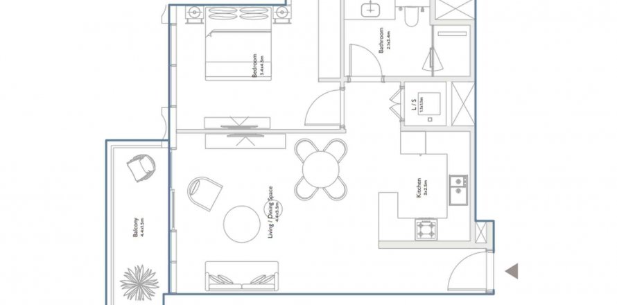 Apartment in Serenia District West in Palm Jumeirah, Dubai, UAE 1 bedroom, 77.67 sq.m. № 581070