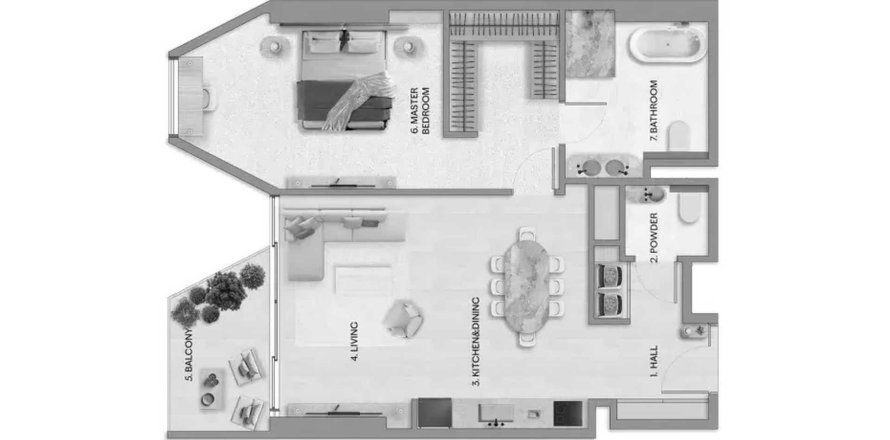 Apartament në Riviera Residences në Al Reem Island, Abu Dhabi, Emiratet e Bashkuara Arabe 1 dhomë gjumi, 92.35 m2. № 688123