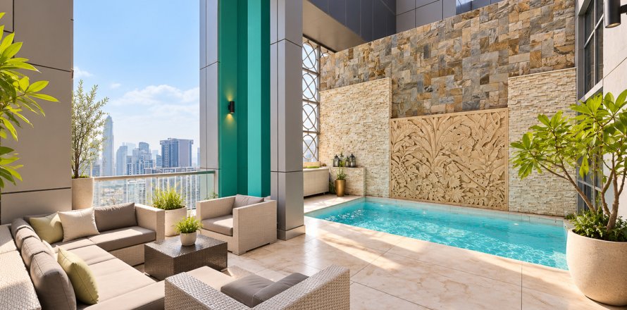 Kattohuoneisto Business Bay, Dubai, Arabiemiraatit 4 makuuhuonetta, 602.01 m2 № 768819