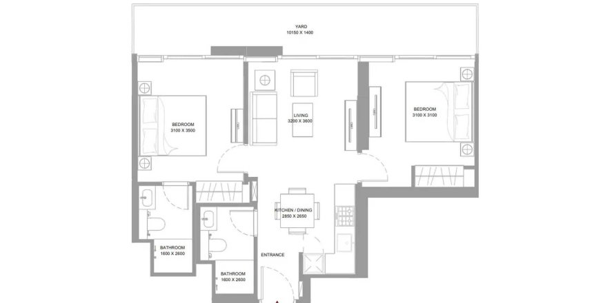Apartment in Bayside Marina Residences in Umm Al Quwain, UAE 2 bedrooms, 76.72 sq.m. № 714239