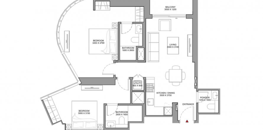 Byt v Skyvue Spectra v Nadd Al Sheba, Dubai, SAE 2 ložnice, 90.35 m² Č.: 575714