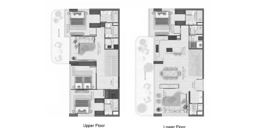 Kattohuoneisto Kaia Residences Dubai, Arabiemiraatit 4 makuuhuonetta, 294.76 m2 № 700575