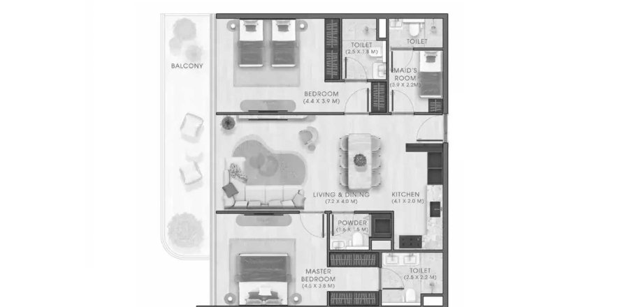 Apartment in Kaia Residences in Dubai, UAE 2 bedrooms, 128.74 sq.m. № 700570