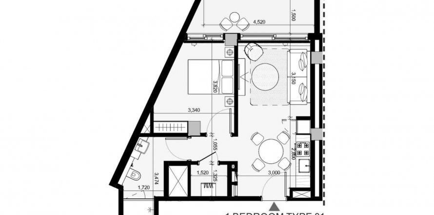 Byt v Arian v Downtown Jebel Ali, Dubai, SAE 1 ložnice, 63.18 m² Č.: 564674
