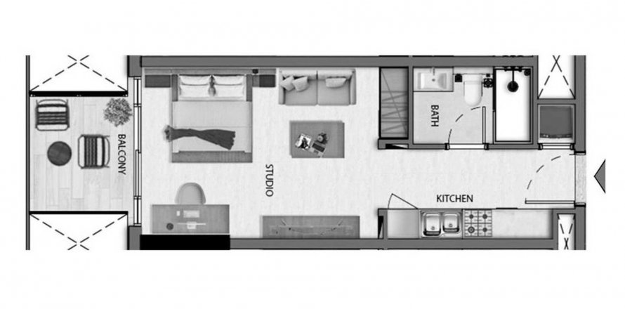 Apartment in Avana Residences in Jumeirah Village Circle, Dubai, UAE 1 bedroom, 34.7 sq.m. № 621241