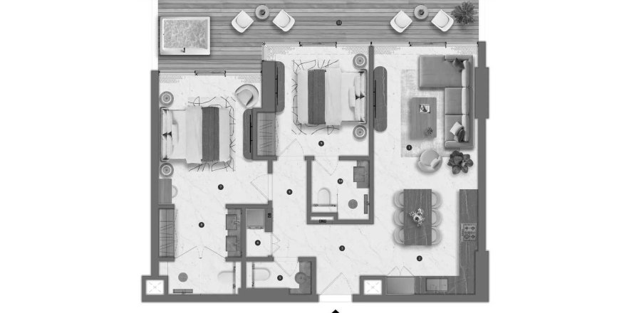Byt v Bond Living v Dubai Residence Complex, SAE 2 ložnice, 100.07 m² Č.: 700554