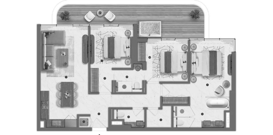 Apartmán v Bond Living v Dubai Residence Complex, SAE 3 spálne, 115.87 m2 č. 700551