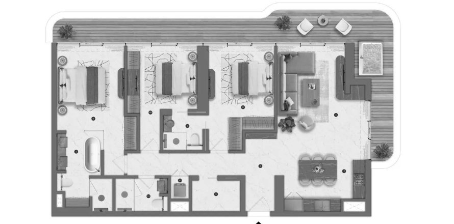Apartmán v Bond Living v Dubai Residence Complex, SAE 3 spálne, 145.1 m2 č. 700550