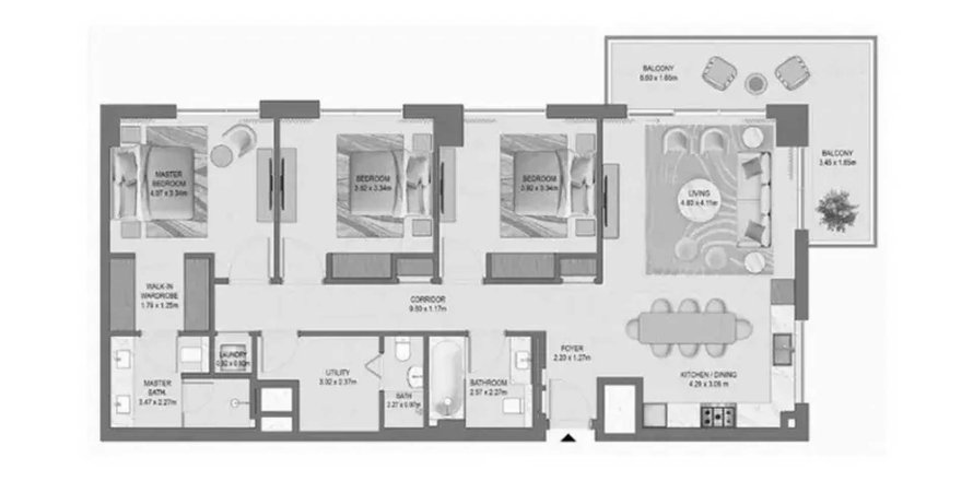 Wohnung in Dubai South (Dubai World Central), Dubai, VAE: 3 Schlafzimmer, 151.71 m2 Nr. 715987