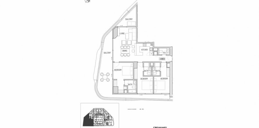 Apartment in CORAL REEF APARTMENTS in Maritime City, Dubai, UAE 3 bedrooms, 167.57 sq.m. № 320397