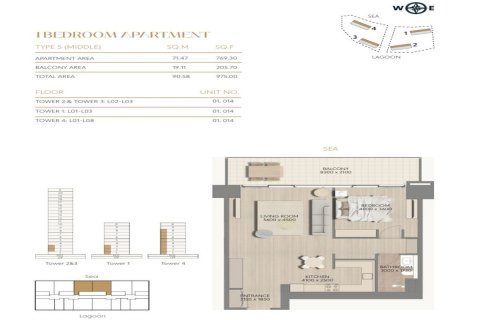 Byt v Mina Al Arab, Ras Al Khaimah, SAE 1 ložnice, 91 m² Č.: 593793 - fotografie 14