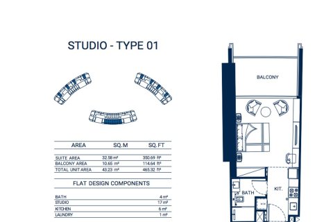 Apartman u Business Bay, Dubai, UAE 41.7 m2 Br. 692923 - fotografija 11