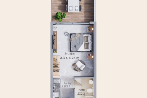 Dzīvoklis Dubai Landjā, AAE 1 istaba, 33 m2 Nr. 732427 - attēls 1