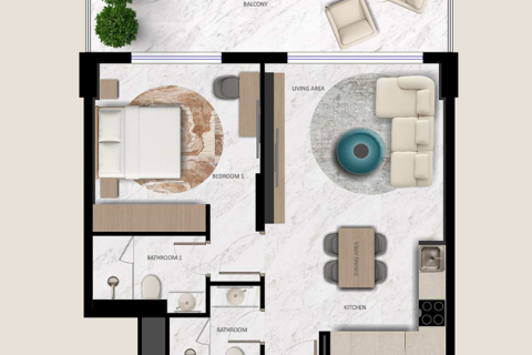 Leilighet til salgs i Dubai Land, Dubai, Emiratene 1 soverom, 71 kvm Nr. 732432 - Foto 8