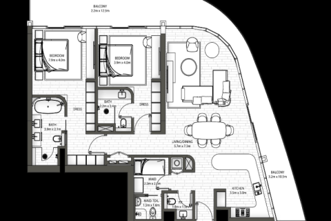 Lägenhet till försäljning i Al Barsha, Dubai, UAE 1 rum, 45 kvm Nr. 732429 - fotografi 4