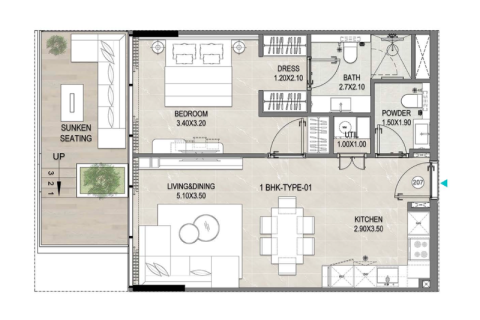 Appartement à vendre à  Dubai Land, Dubai, EAU 1 pièce, 41 m2 № 732431 - photo 6