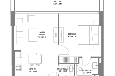 Apartmán v Aljada, Sharjah, SAE 1 spálňa, 68 m2 č. 689990 - Fotografia 5